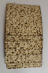 Matzoh for the Jewish Passover. It is a Jewish custom to eat matzoh on Passover, bread made from unleavened dough