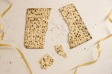 Matzoh for the Jewish Passover. It is a Jewish custom to eat matzoh on Passover, bread made from unleavened dough