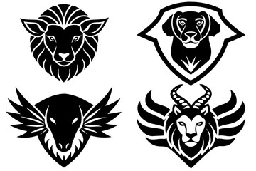 Animals logos collection. Animal logo set. Isolated on White background