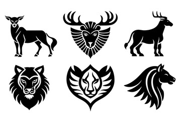 Animals logos collection. Animal logo set. Isolated on White background