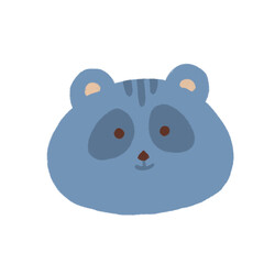 Cute raccoon pencil color illustration