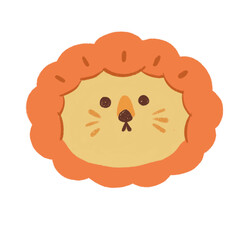 Cute lion pencil color illustration