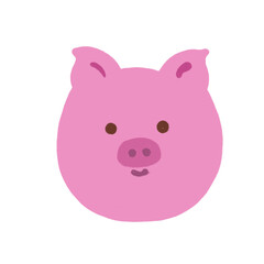 Cute pig pencil color illustration