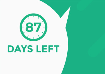 87 days to go countdown template. 87 day Countdown left days banner design. 87  Days left countdown timer
