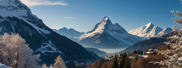 Grand Swiss Mountain Scenery.