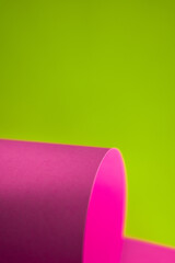 Abstract background. Rolled colorful sheets of paper. Screen backdrop