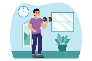 Healthy Activity Flat Illustration Design