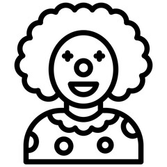 clown icon illustration design with outline
