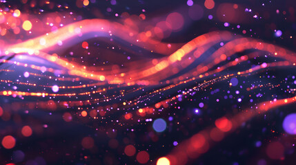 showing the beauty of mathematical complexity abstract background with glowing lines and bokeh, A Symphony of Light Connecting the Stars