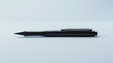A single pen positioned on a plain background, with its cap and ink ready to flow, highlighting the simplicity and elegance of this essential 