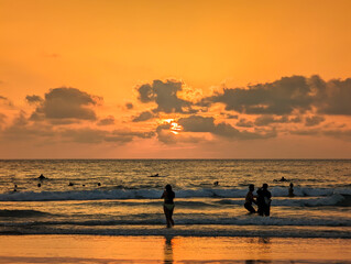 Sunset over Kata beach in Thailand.