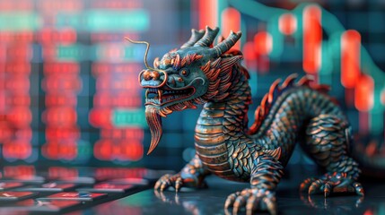 Fantasy Dragon Creature in Technological Wonderland
