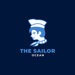 The Sailor Ocean Logo Design. A mesmerizing logo design featuring 'The Sailor' text with a sea inspired motif, embodying the essence of the ocean.