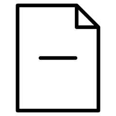 Document minus icon. File delete sign. Paper remove symbol.