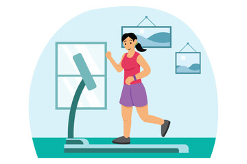 Healthy Activity Flat Illustration Design