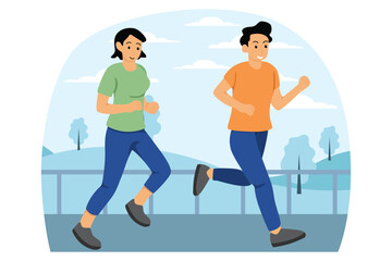 Healthy Activity Flat Illustration Design