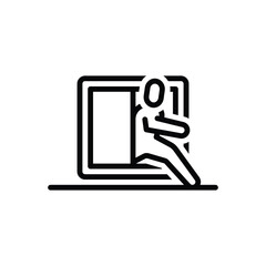 Fototapeta premium Black line icon for escape