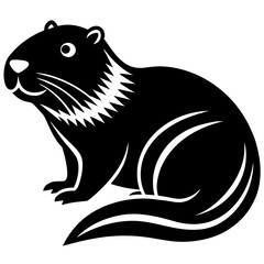 Beaver silhouette vector icon illustration art
