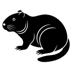 Beaver silhouette vector icon illustration