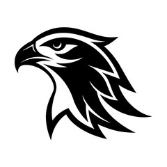 Hawk head silhouette vector icon illustration art