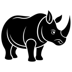 Rhinoceros silhouette vector icon illustration art