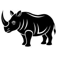 Rhinoceros silhouette vector icon illustration art