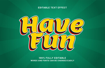 have fun editable text effect in simple text style