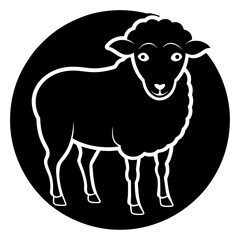 Sheep head vector icon illustration art