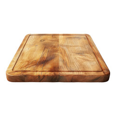 Wooden chopping board isolated on transparent background