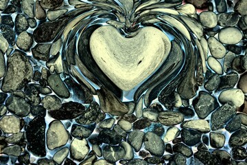 Naklejka premium heart stones in the quay