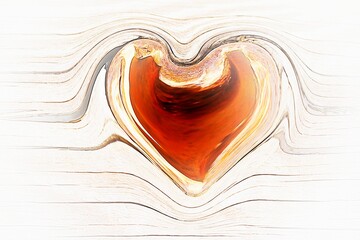 heart on wood planks background