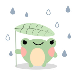 Cute  frog flat illustration