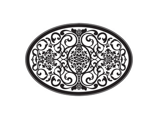 victiorian pattern oval decoration vector illustration elegance vintage classic wallpaper