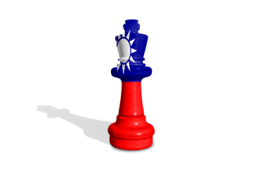 Chess made from Taiwan flag and isolated on a transparent background with shadow
