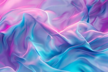 Abstract art background design with silky wave blue purple with pink gradient pastel