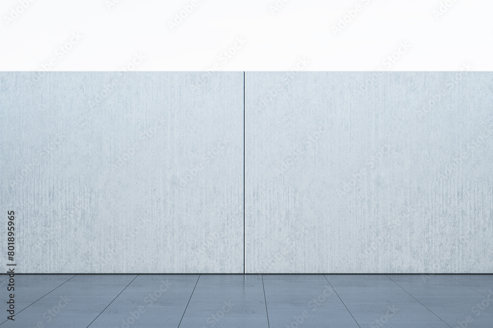 Poster modern empty interior with mock up place on gray wall. gallery and museum concept. 3d rendering.