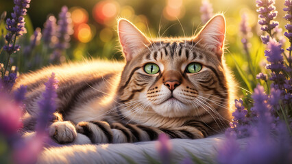 Cute cat lying down.