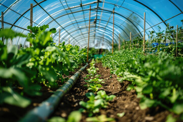 Scenes of traditional vegetable greenhouses.

