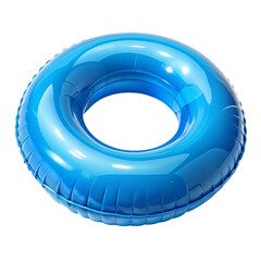 Blue inflatable ring or swimming ring isolated on transparent background.