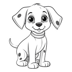 A cute cartoon dalmatian puppy in the style of vector art