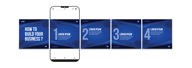 Set of LinkedIn carousel post, social media Instagram carousel post, modern and editable business carousel template design © Tarek Digital