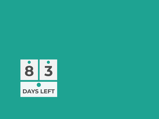 83 days to go countdown template. 83 day Countdown left days banner design. 83  Days left countdown timer
