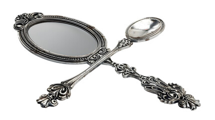 Obraz premium Vintage mirror isolated on a transparent background, PNG, Ai