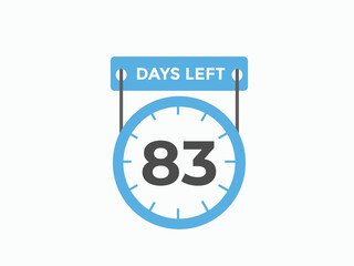 83 days to go countdown template. 83 day Countdown left days banner design. 83  Days left countdown timer
