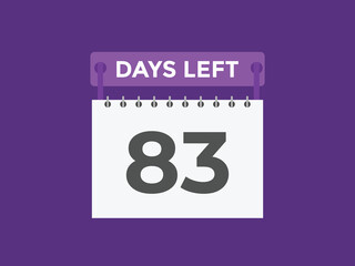 83 days to go countdown template. 83 day Countdown left days banner design. 83  Days left countdown timer
