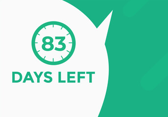 83 days to go countdown template. 83 day Countdown left days banner design. 83  Days left countdown timer
