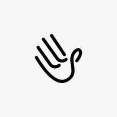 Minimalist Line Art Hand Logo Design