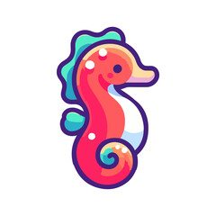 cute icon character seahorse