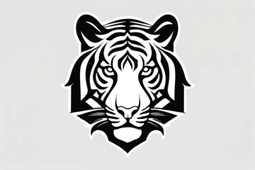 tiger head silhouette design. Tiger logo and icon. Tiger silhouette. Tiger black icon on white background. 