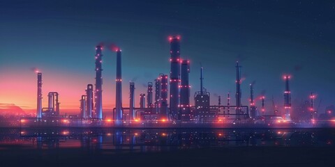 Fototapeta premium The factory is a symbol of industry and progress. AI.